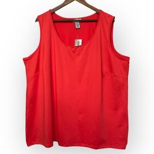 Catherines Plus Size 3X Red Sleeveless Business Tank Top Shirt Women's NWT